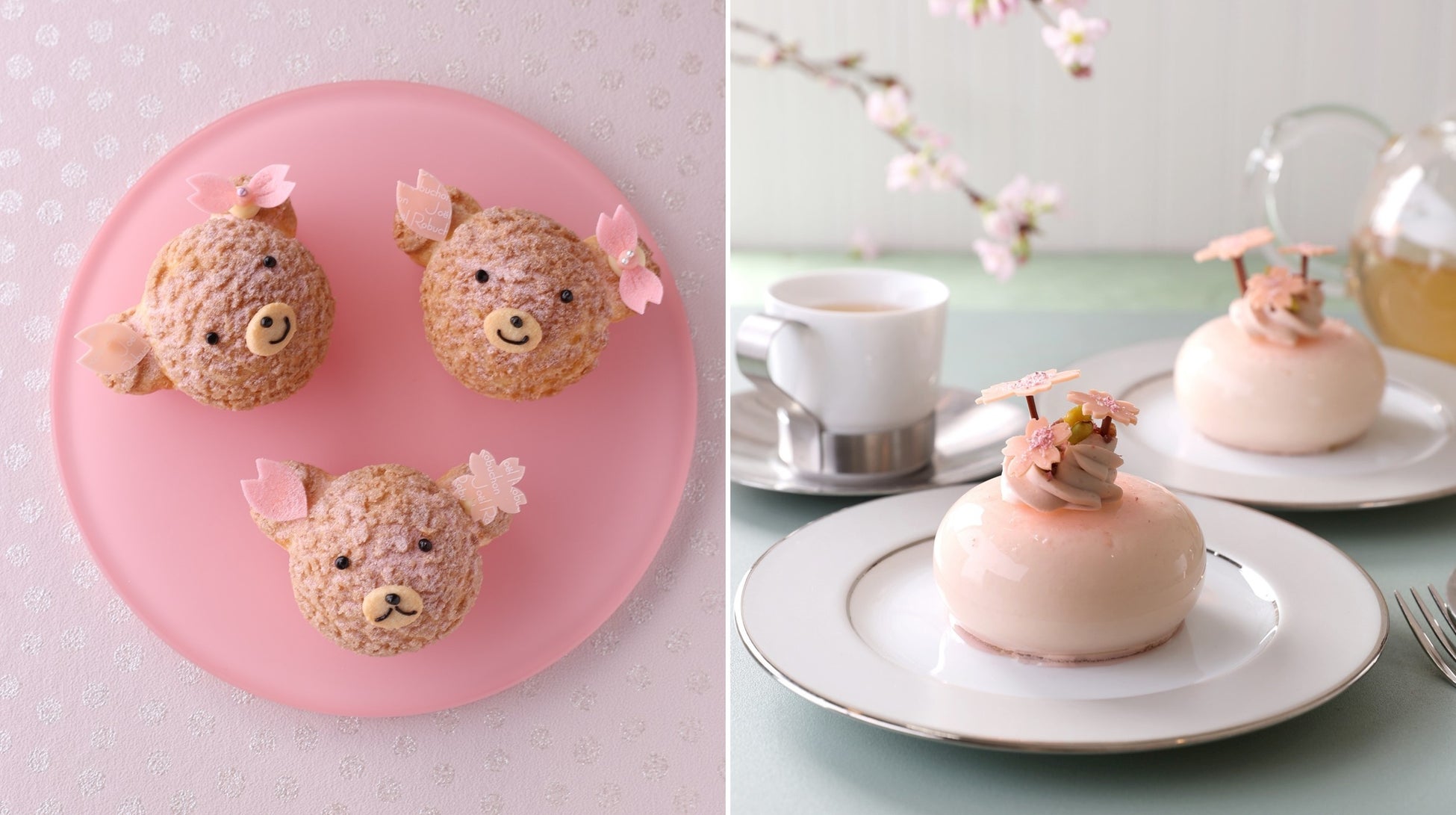 布リース*SAKURA mousse*　さくらリース Joël Robuchon's Sakura Petit Gâteaux 2026 - New Bear Choux and