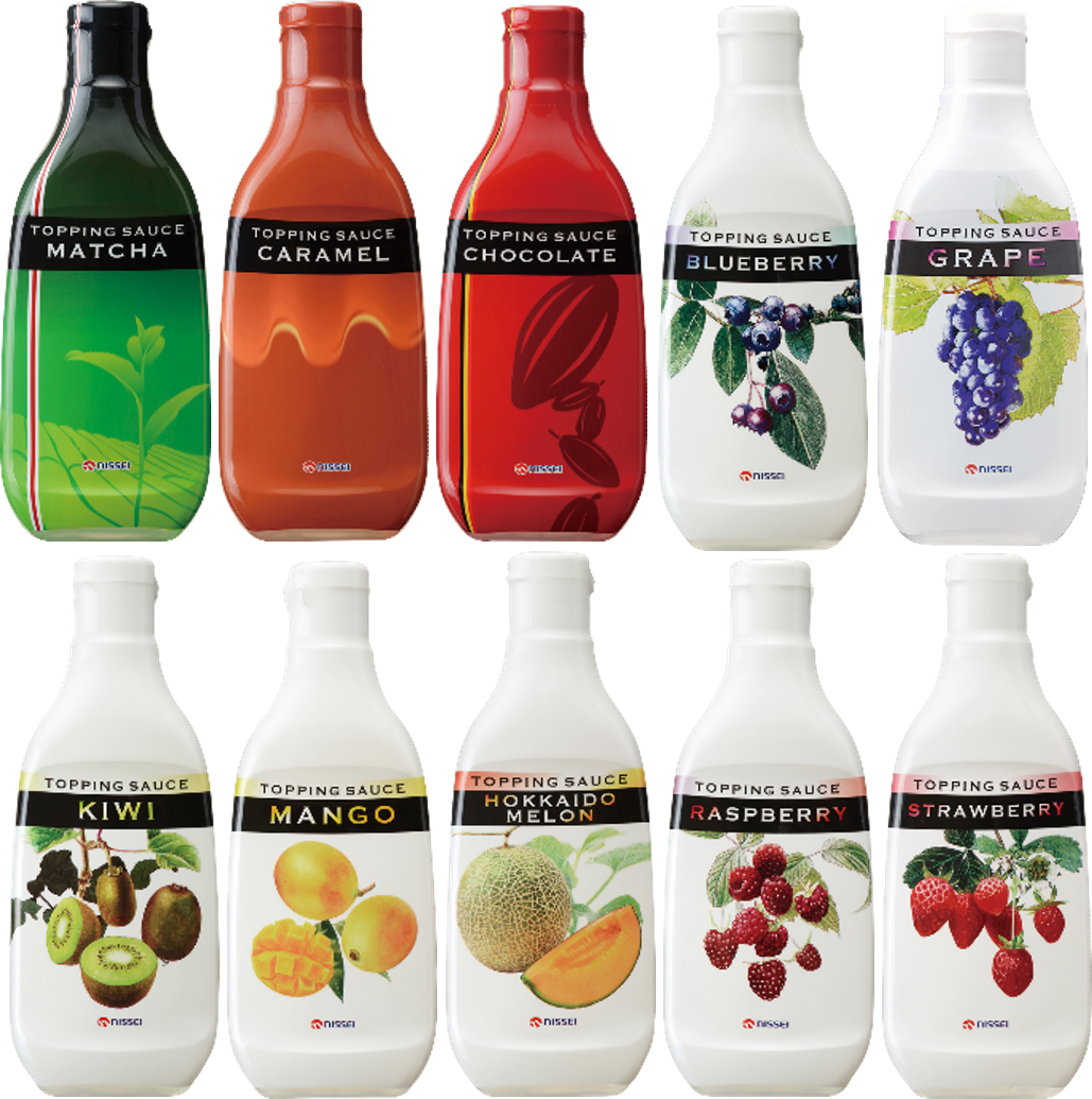 Topping sauce 6-bottle set packaging