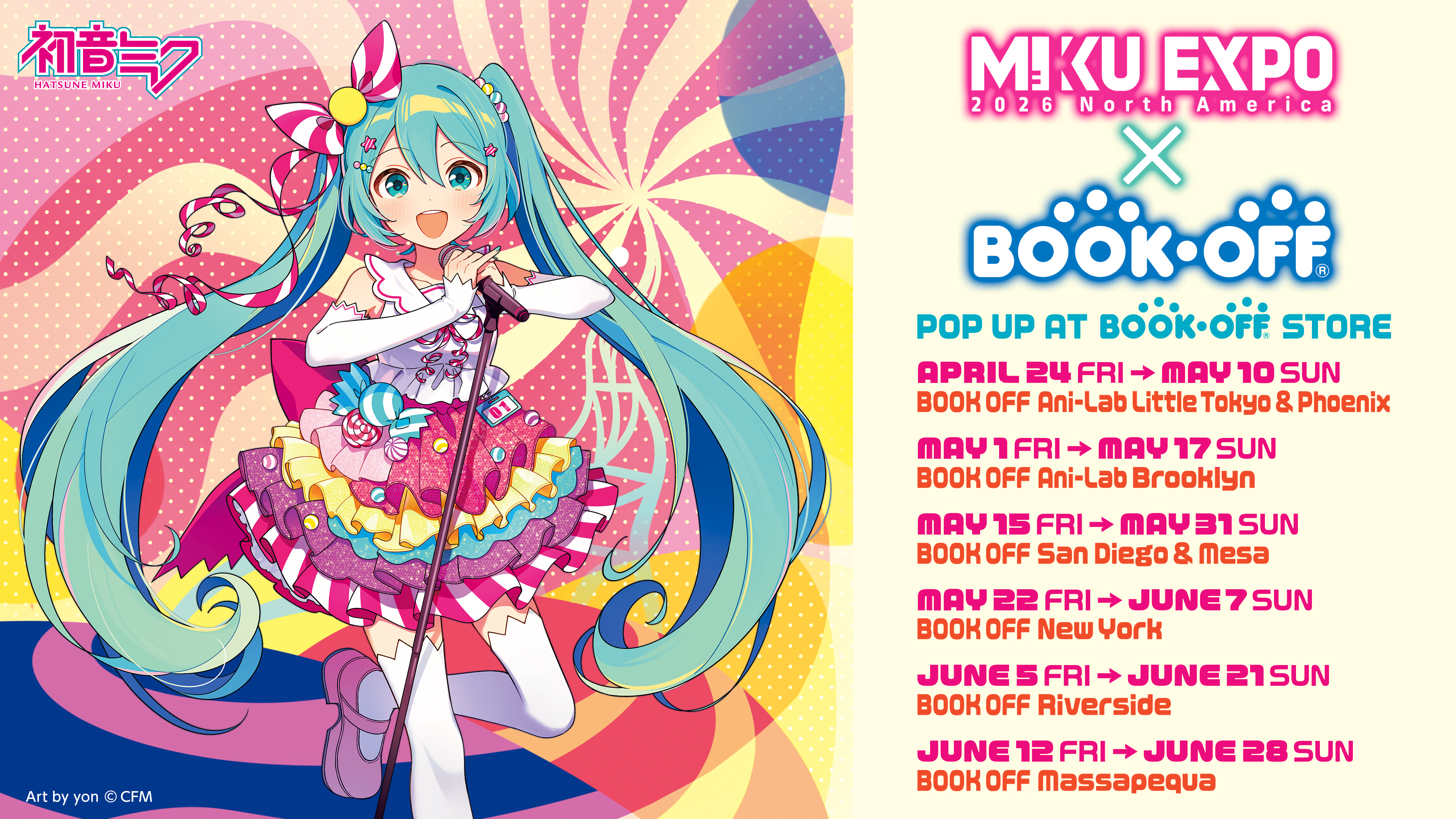Hatsune Miku EXPO 2026 North America Pop-Up Events Coming to 8