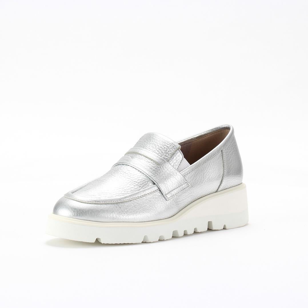 Black sneaker loafers with white sole