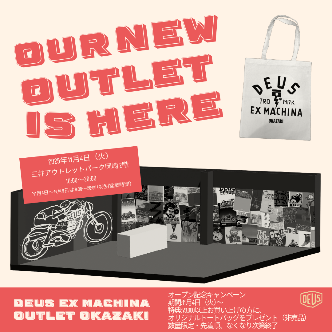 Deus Ex Machina Opens First Outlet Store in Japan at Mitsui Outlet Park Okazaki on November 4