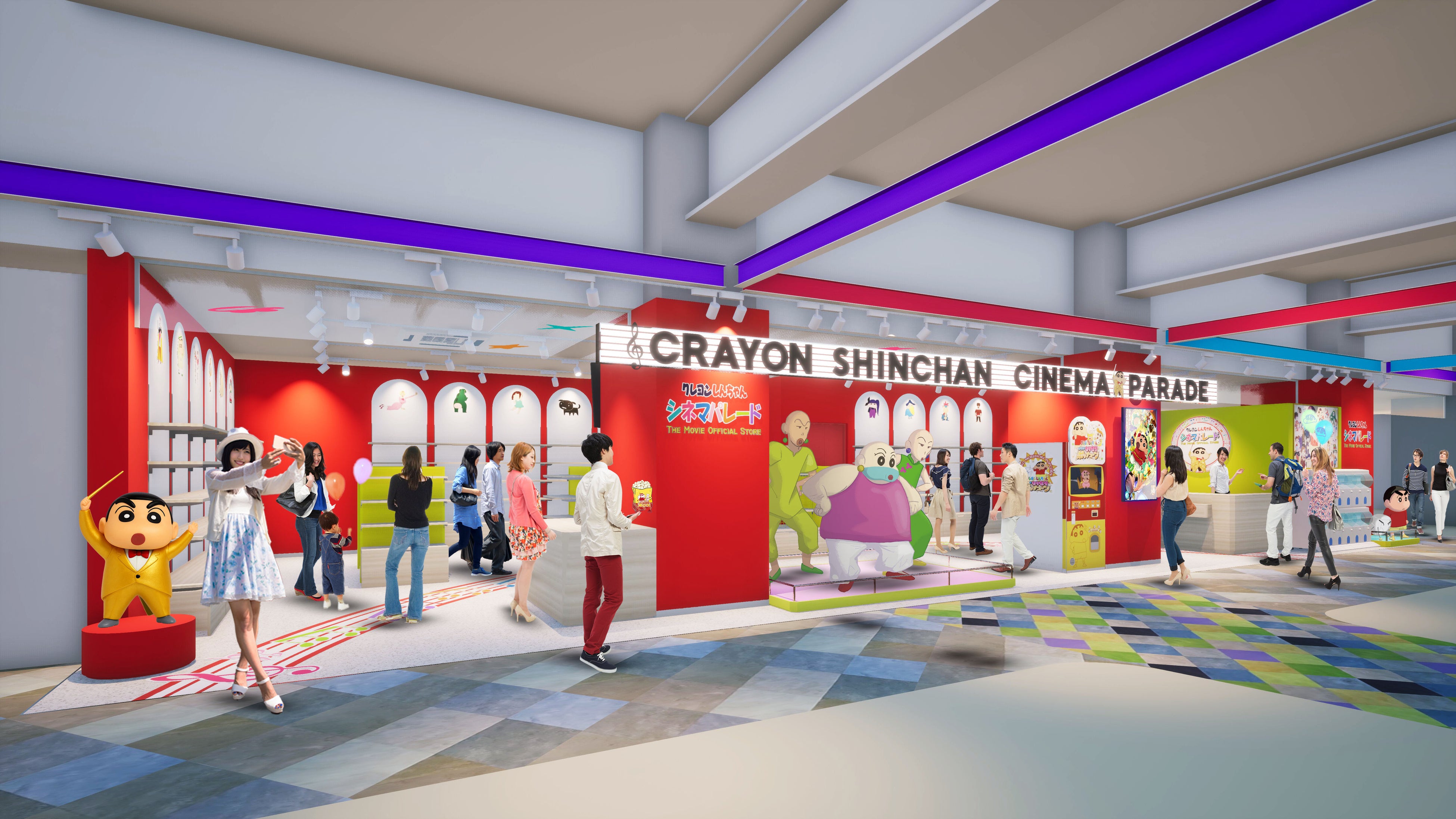Store interior with merchandise