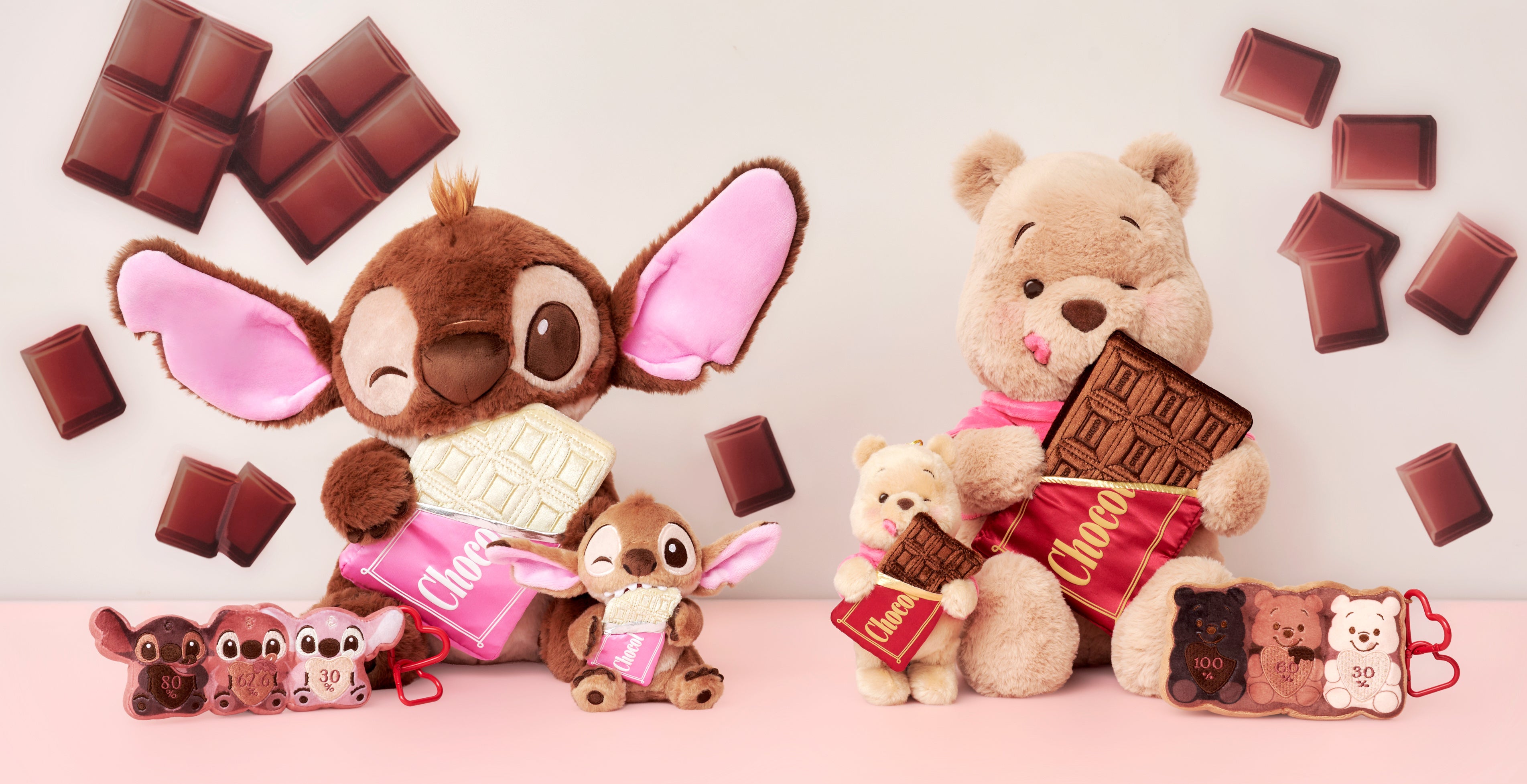 小熊維尼和史迪奇的巧克力毛絨玩具