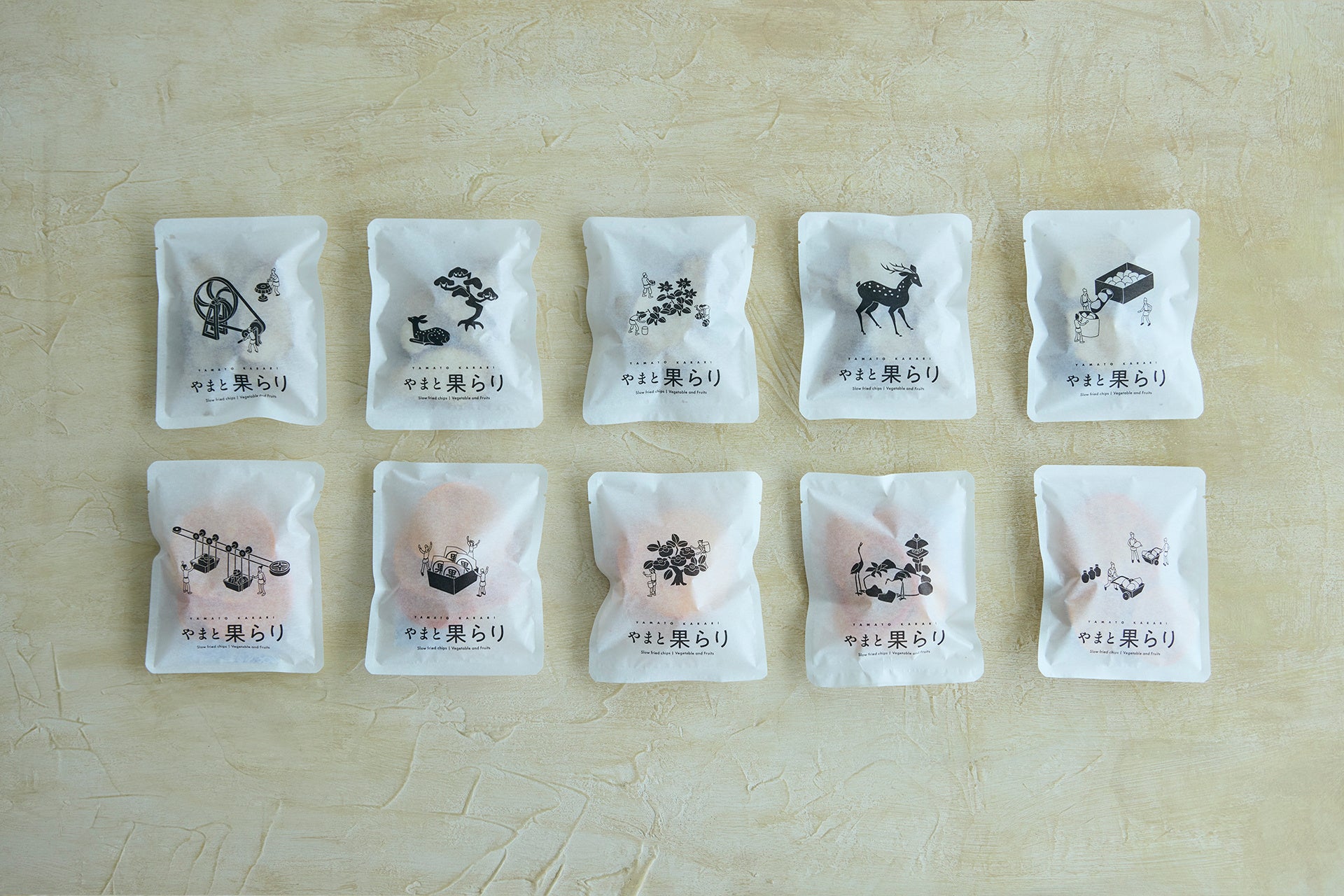 10가지 삽화 디자인으로 개별 포장