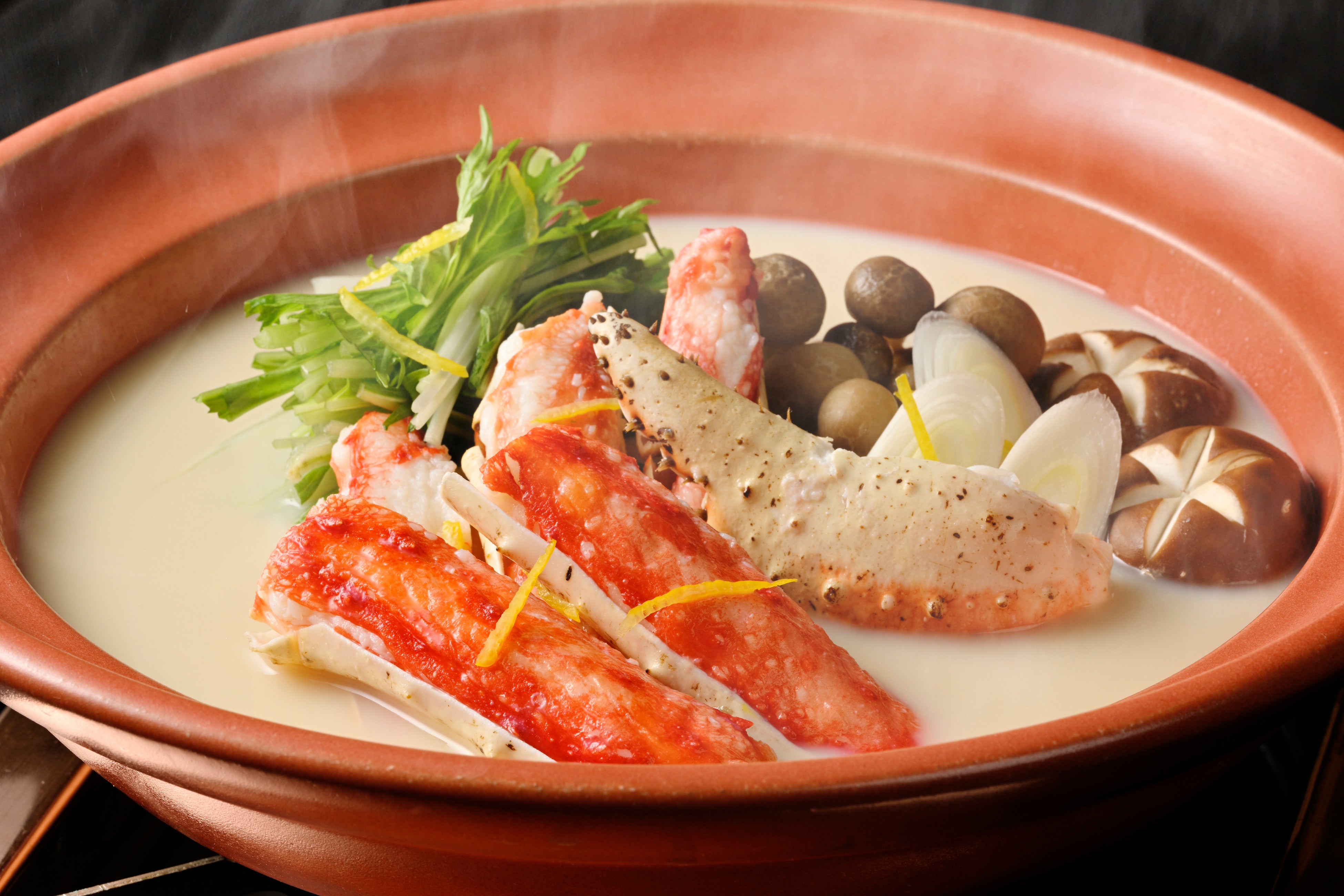 King Crab with Mushrooms and Seasonal Vegetables