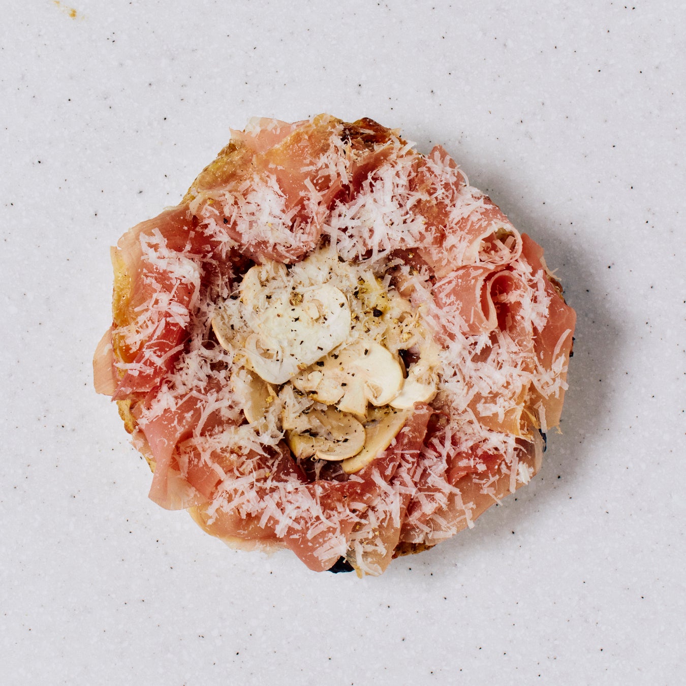 Prosciutto and Mushroom - Allergens: wheat, dairy, meat, honey, soy sauce