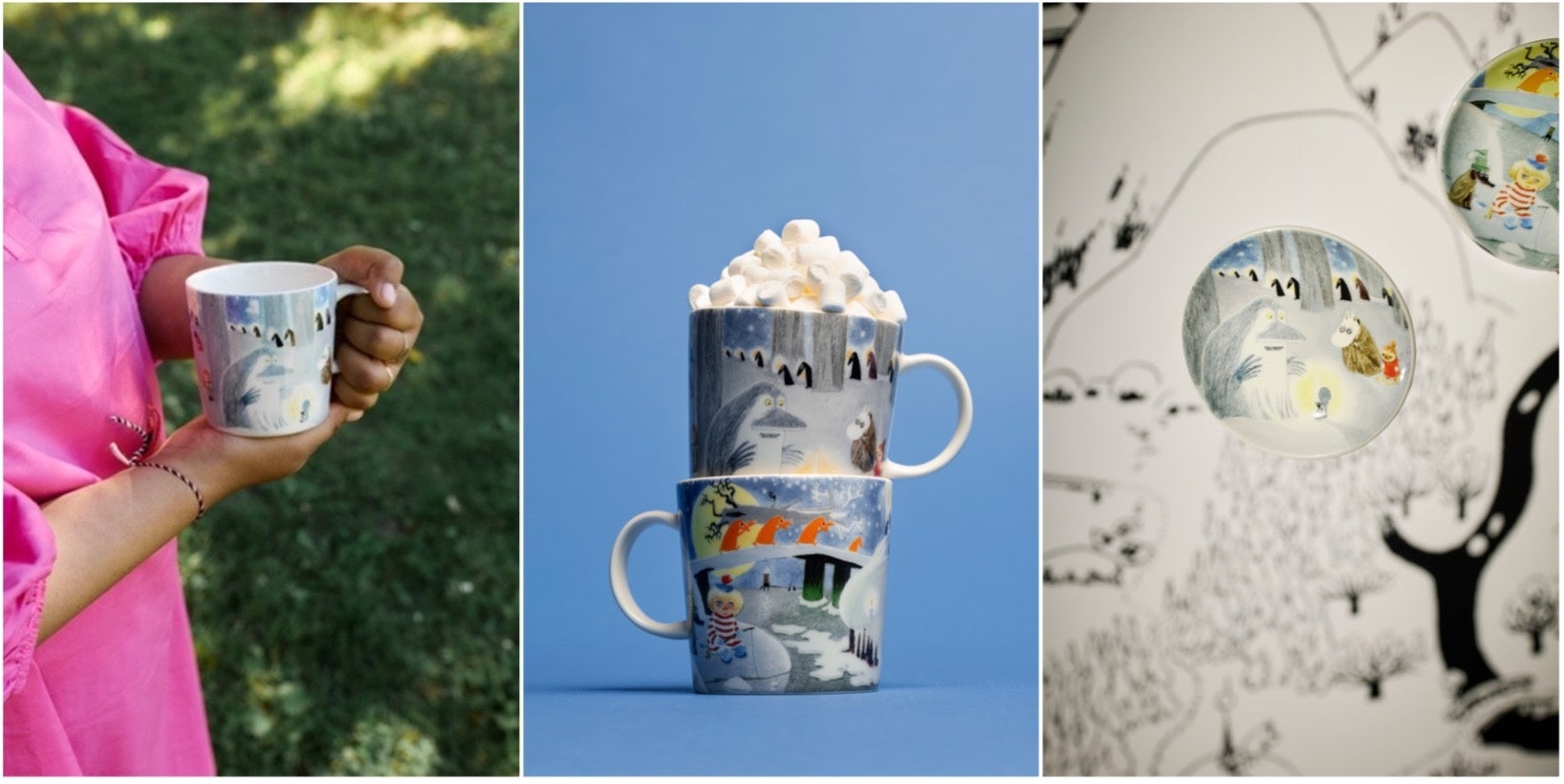 Moomin Arabia Releases Winternight Glow Mug and Plates with the