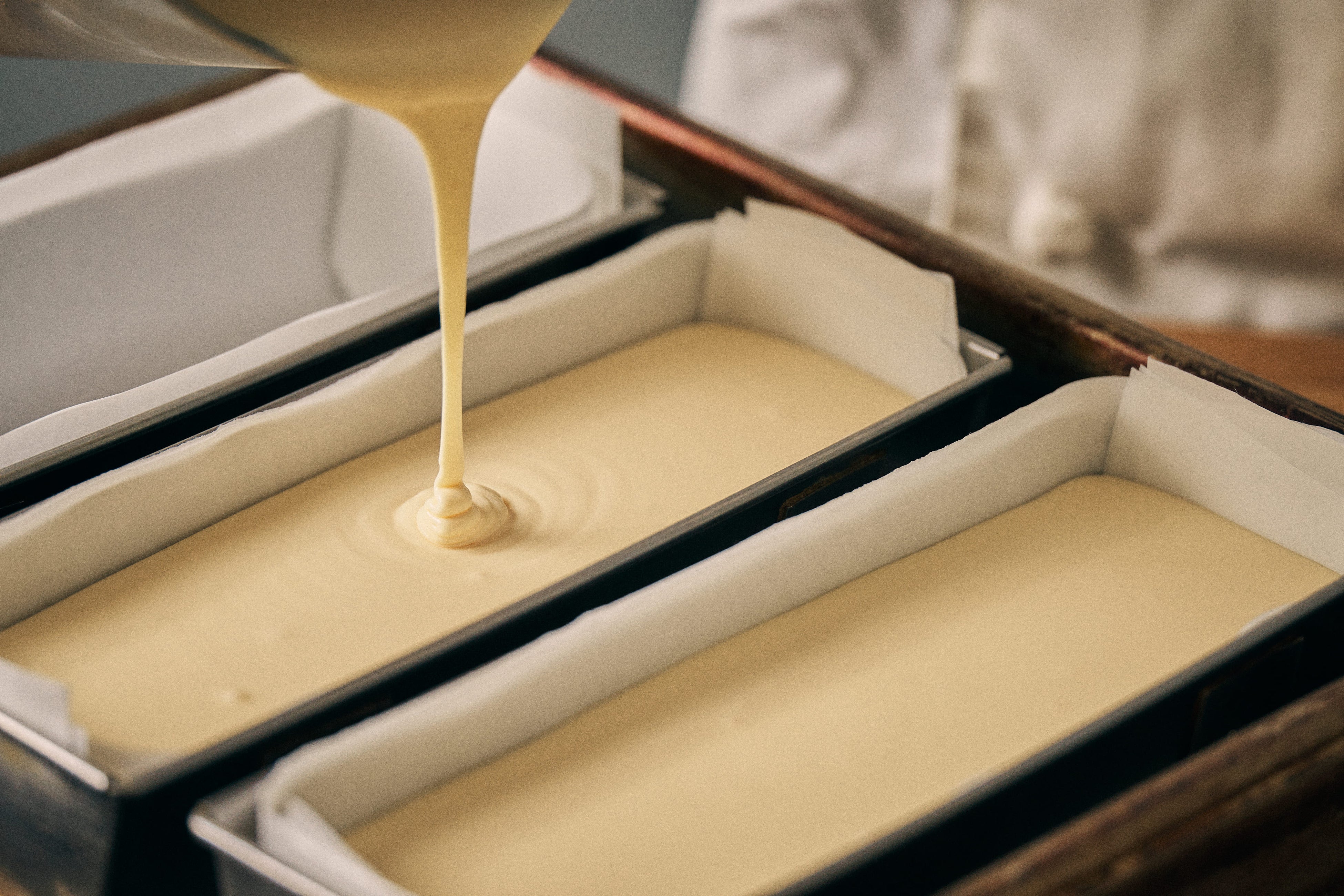 Basque Cheesecake being prepared