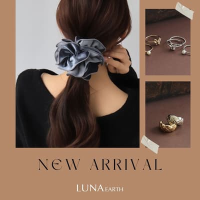 LUNA EARTH ONLINE Adds Autumn-Color Scrunchies, Gold and Silver Accessories and Earring Catches to Its Lineup