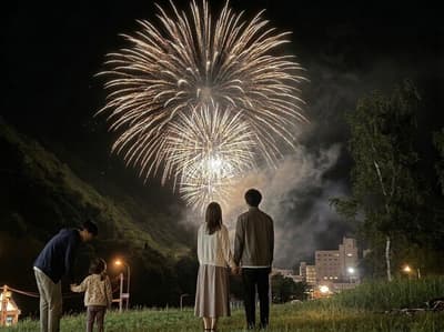 홋카이도 협곡을 수놓는 소운쿄 온천 '협곡 불꽃 축제' 개최