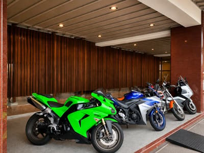 Toya Kohantei Offers Covered Parking for Motorcycle Riders at Lake Toya Onsen, Hokkaido