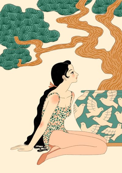 La exposición individual "planto" de la ilustradora Konatsu Tani llega a dos sucursales de Tsutaya Bookstore