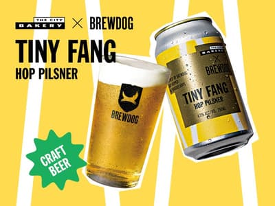 The City Bakery 与 BrewDog 合作推出全新精酿皮尔森啤酒“TINY FANG”