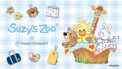 懷舊 90 年代角色 Suzy's Zoo 與 THANKYOUMART 合作！所有商品均一價 390 日圓（含稅 429 日圓），2 月中旬開售！