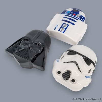 Star Wars Die-Cut Lunch Boxes Featuring Darth Vader, Stormtrooper, and R2-D2 Now on Sale from Skater