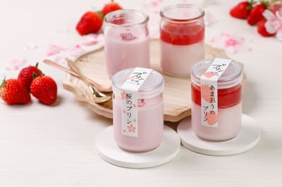 布丁本舖的春季限定口味回歸——期間限定供應的甜王草莓和櫻花布丁