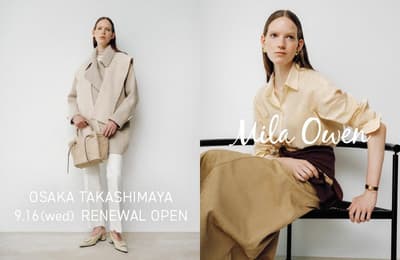 Mila Owen Membuka Kembali Gerai di Osaka Takashimaya pada 16 September