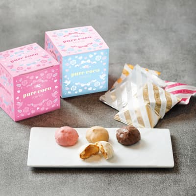 Pure Coco Tokyo 推出情人節限定立方禮盒，包含四種口味