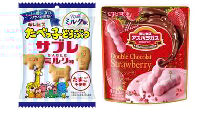 Ginbis推出兩款全新溫和甜點——動物造型餅乾牛奶口味和迷你蘆筍雙重巧克力草莓口味