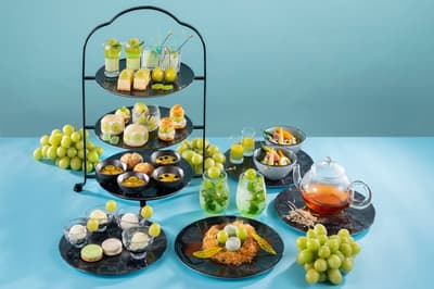 A Luxurious Summer Afternoon Tea Featuring Shine Muscat and Rare Kuromoji from Toga Village at Toyama Excel Hotel Tokyu