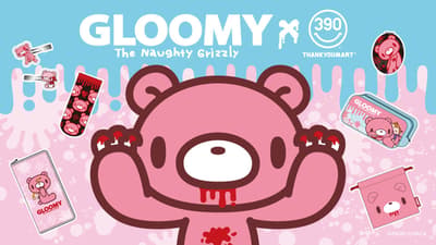 调皮灰熊（Gloomy the Naughty Grizzly）与Sankyumart联名系列将于6月中旬发售，全线商品仅售390日元
