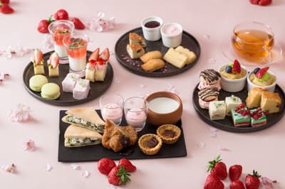 名古屋三井花園飯店 Premier 的春季草莓與櫻花下午茶