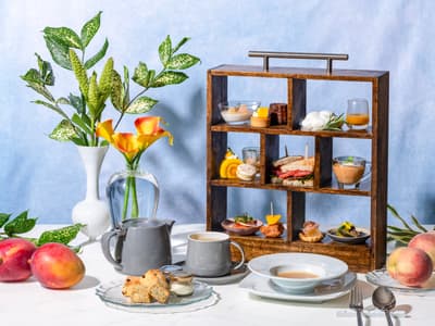 Ginza's 16th-Floor Sky Restaurant Introduces Summer Afternoon Tea Starring White Peach and Mango