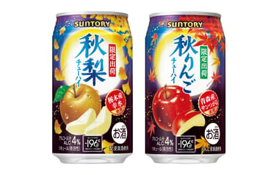 三得利推出兩款秋季限定風味沙瓦——水梨與蘋果
