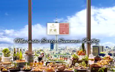 浅草豪景大饭店26楼“武藏”天空烧烤自助餐厅推出初夏菜单，包含100多种菜品及黄金周动物蛋糕活动