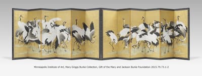 通过“缀”项目捐赠给兵库县立历史博物馆的《群鹤图》高清复制品