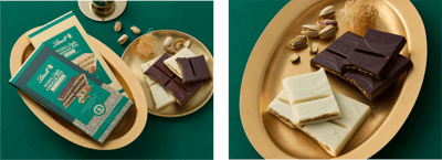 瑞士蓮杜拜風巧克力推出全新「黑巧克力」和「牛奶巧克力」口味，以及情人節限定愛心禮盒