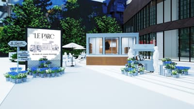 Lanvin Men's 100th Anniversary Pop-Up "LE PARC" Fills Shibuya Cast Garden With Blue for Five Days From October 30