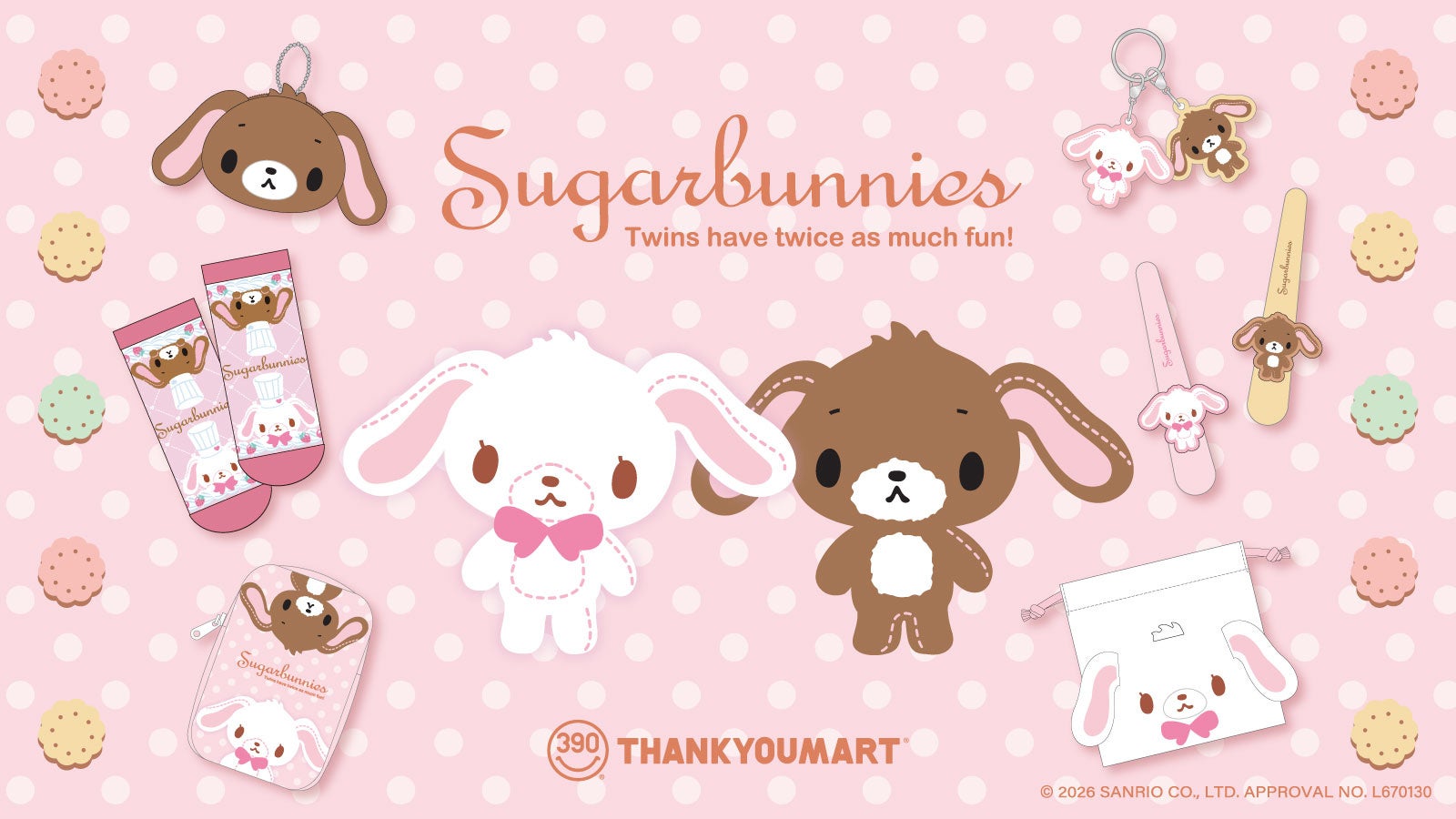 Artículos de edición limitada de Sugarbunnies de Sanrio llegan a Thank You Mart a principios de julio por solo 390 yenes
