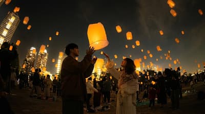 하마마쓰 최초 LED 랜턴 날리기 이벤트, 10월 밤하늘을 수놓다