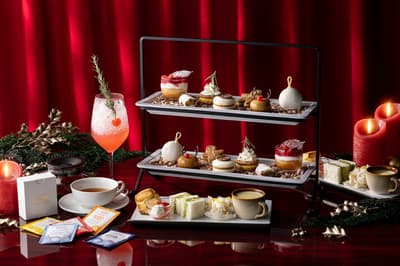 Pullman Tokyo Tamachi Serves Christmas Afternoon Tea With a Strawberry Millefeuille Tree and a Red-Nosed Reindeer