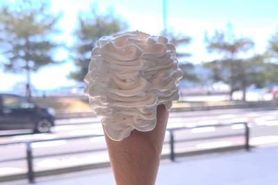 마츠시마 몬젠점에서 골든위크를 맞아 꽃잎 모양 소프트 아이스크림 출시