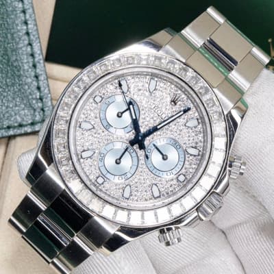 Haruyoshi Mendapatkan Rolex Cosmograph Daytona Platinum dengan Bezel Berlian Baguette (Ref. 116576TBR)