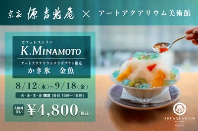 미나모토 킷초안의 THE HOUSE K.MINAMOTO, 올여름 '아트 아쿠아리움 미술관 긴자'와 협업한 '금붕어 빙수' 플랜 선보여