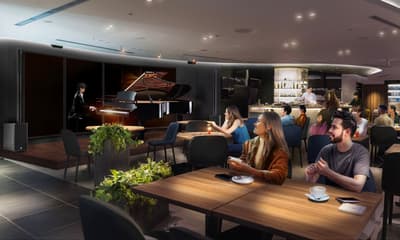 山葉銀座店咖啡廳休息室「NOTES BY YAMAHA」於4月3日重新開幕，變身迷你音樂會空間