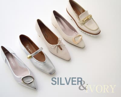 銀座かねまつ推出象牙白與銀色春季鞋款系列