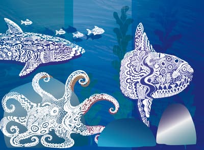 The Show Windows of Nihonbashi Takashimaya S.C. Main Building Are Transformed into an "Aquarium"