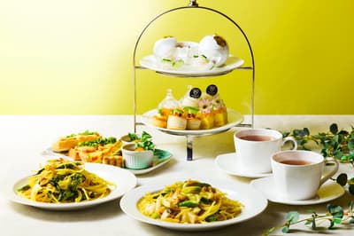 Evening High Tea with Night View, Savory Dishes & Pasta at The Royal Park Hotel Iconic Tokyo Shiodome