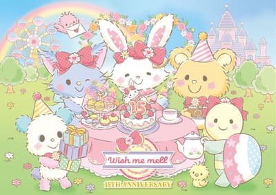 La celebración del 15º aniversario de Wish me mell comienza en Harmonyland con un nuevo traje temático de fiesta de té