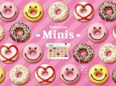 Krispy Kreme 情人節迷你甜甜圈回歸，推出以紅寶石巧克力為特色的全新粉紅微笑甜甜圈 – 2026 年 2 月 1 日至 15 日