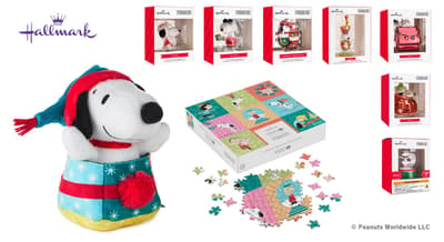 Nihon Hallmark trae adornos navideños y peluches de Snoopy importados en cantidades limitadas