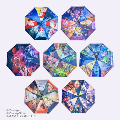 迪士尼與皮克斯雙面摺疊傘：2月25日起在銀座三越推出7款設計