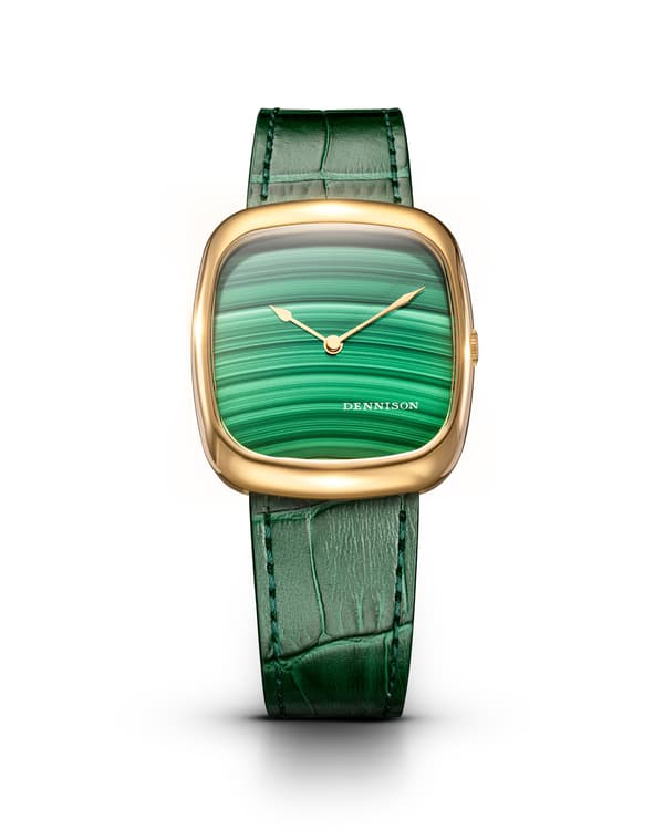 Natural Malachite Stone In Gold