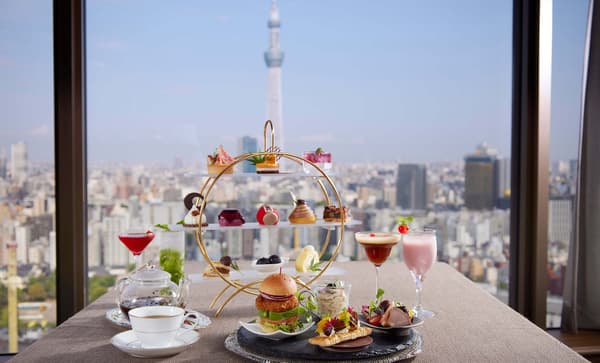 Sky View Afternoon Tea autumn collection sweets and savories platter