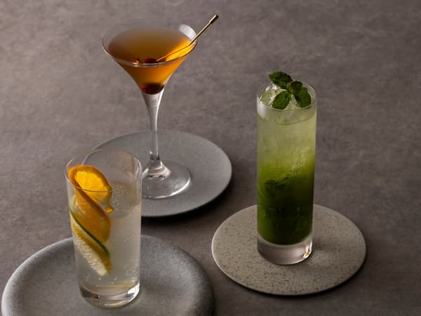 Three seasonal cocktails coloring Ginza's evenings