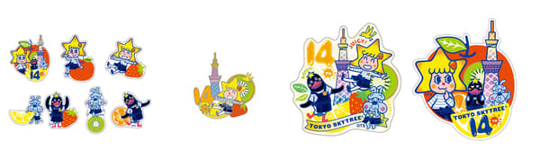 ซ้าย: สติกเกอร์ / กลาง: เข็มกลัด / ขวา: แม่เหล็กไดคัท